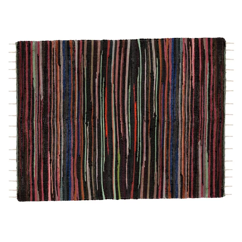 Covor Țesut Multicolor cu Franjuri, 150x120 cm