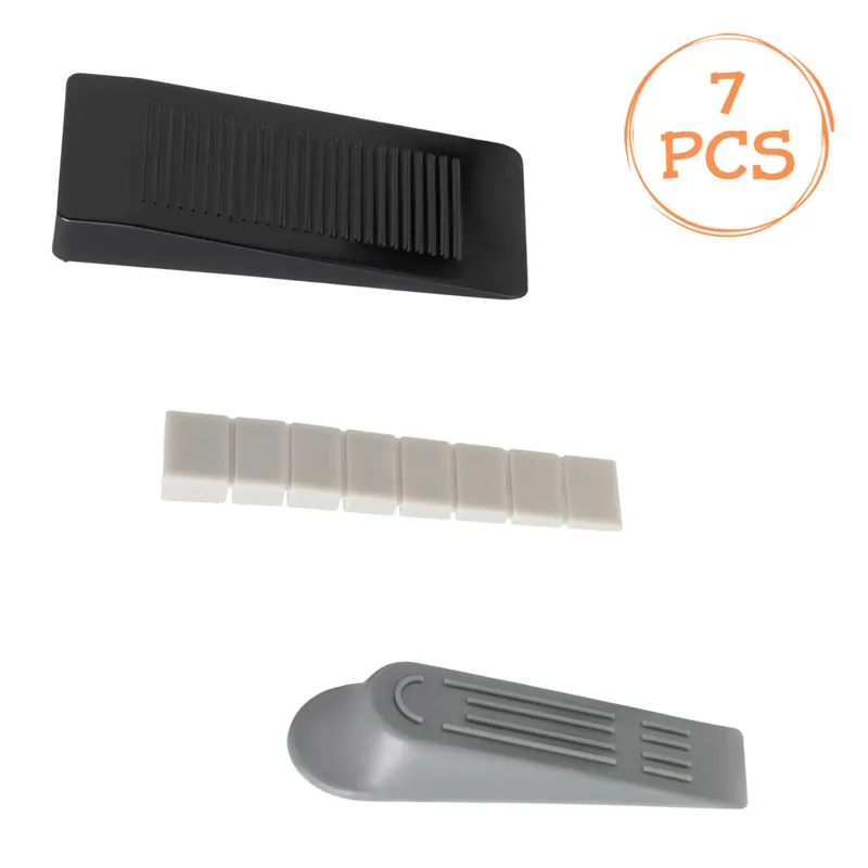 Opritoare pentru uși, Set 7 buc, Gri, Negru și Alb, Plastic