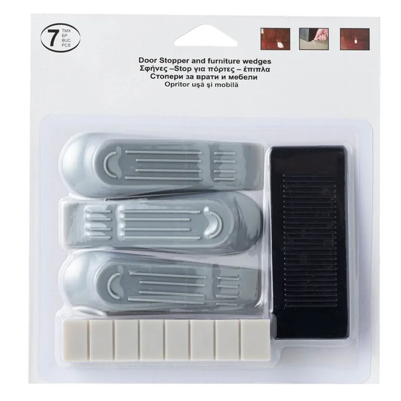 Opritoare pentru uși, Set 7 buc, Gri, Negru și Alb, Plastic – poza 4