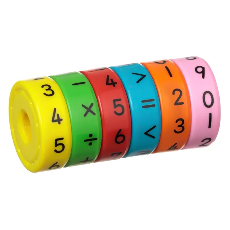 Cilindru magnetic aritmetic cu 6 rotițe, Multicolor, 3x6 cm