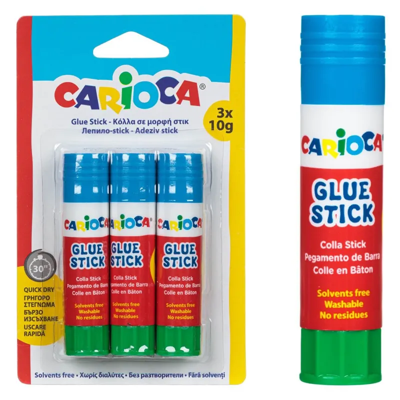 Set 3 Lipici Stick 10g, Uscare Rapidă, Lavabil, Fără Solvenți
