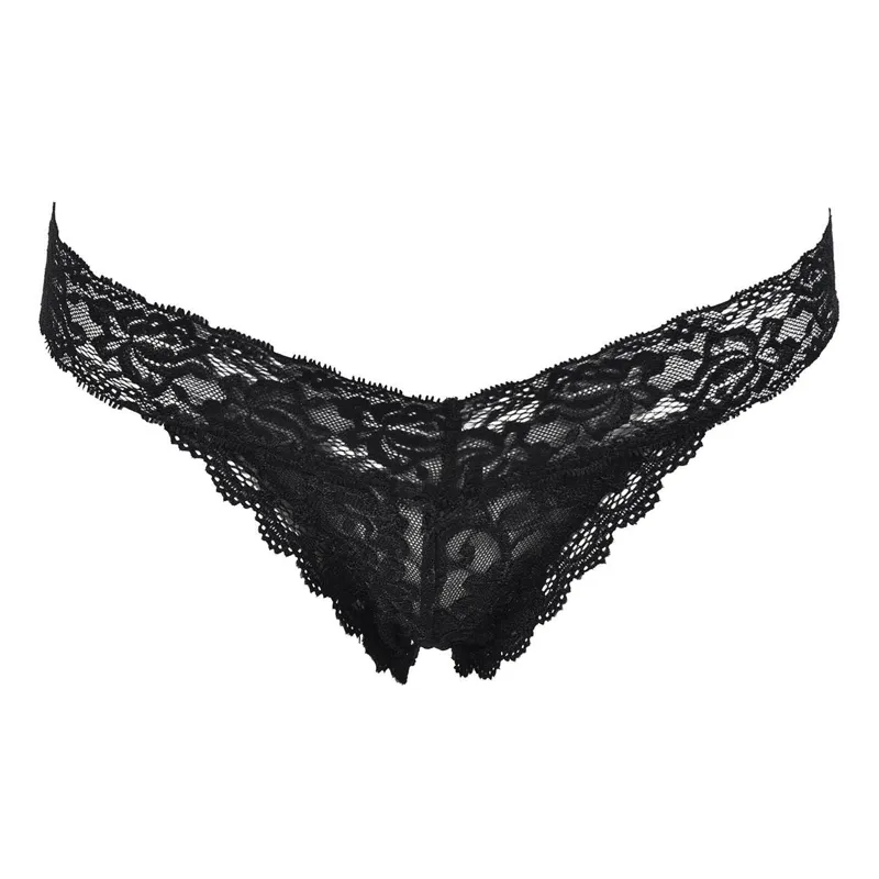 Chiloti String Negri cu Dantelă – Lenjerie Intima Elegantă pentru Femei