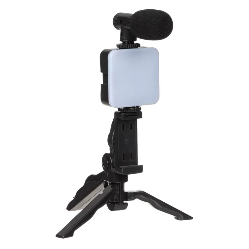 Set Vlogging cu Trepied, Lampa LED si Suport Telefon