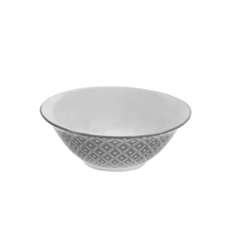 Bol Porțelan Gri 450ml pentru Supă și Deserturi, Diametru 15.5cm