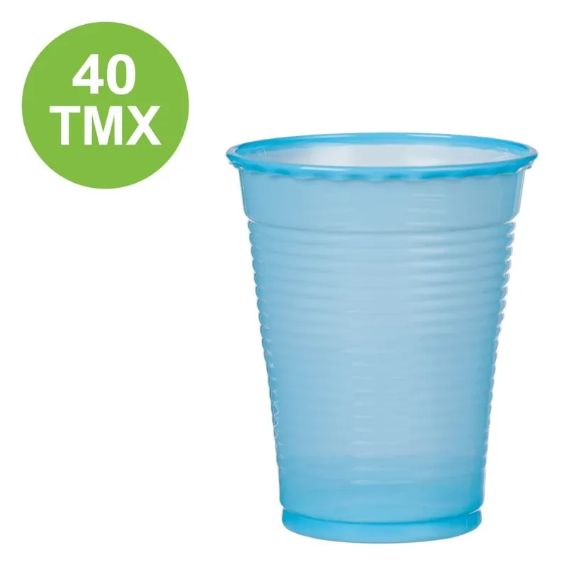 Pahare din plastic de unică folosință, 40 buc, 200 ml, Albastru