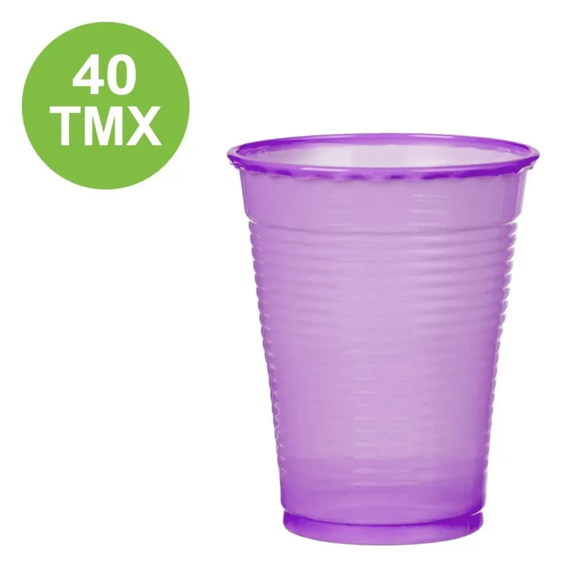 Pahare de plastic mov 200 ml, set de 40 buc
