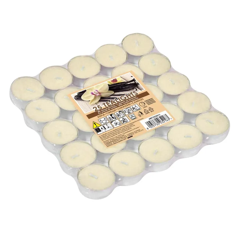 Lumanari tip pastila ecru cu aroma de vanilie 25 buc