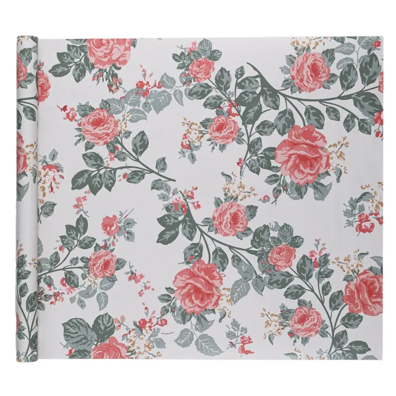 Autocolant PVC pentru mobilă, Rulou 150x45 cm, Model Trandafiri Roz