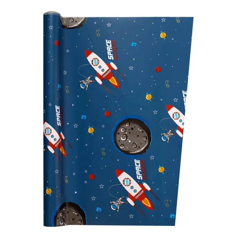 Autocolant decorativ pe rolă, PVC, model spațiu, albastru, 150x45 cm