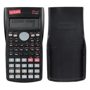 Calculator Științific cu 224 Funcții și Ecran pe 2 Linii, Negru