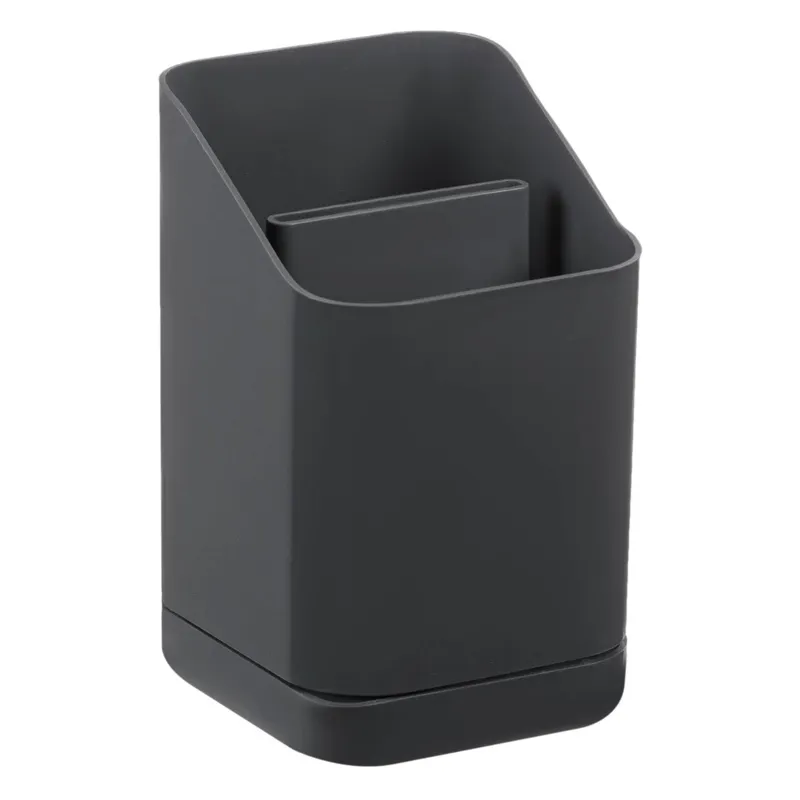 Suport Uscător pentru Tacâmuri din Plastic, Gri Antracit, 2 Compartimente – poza 3