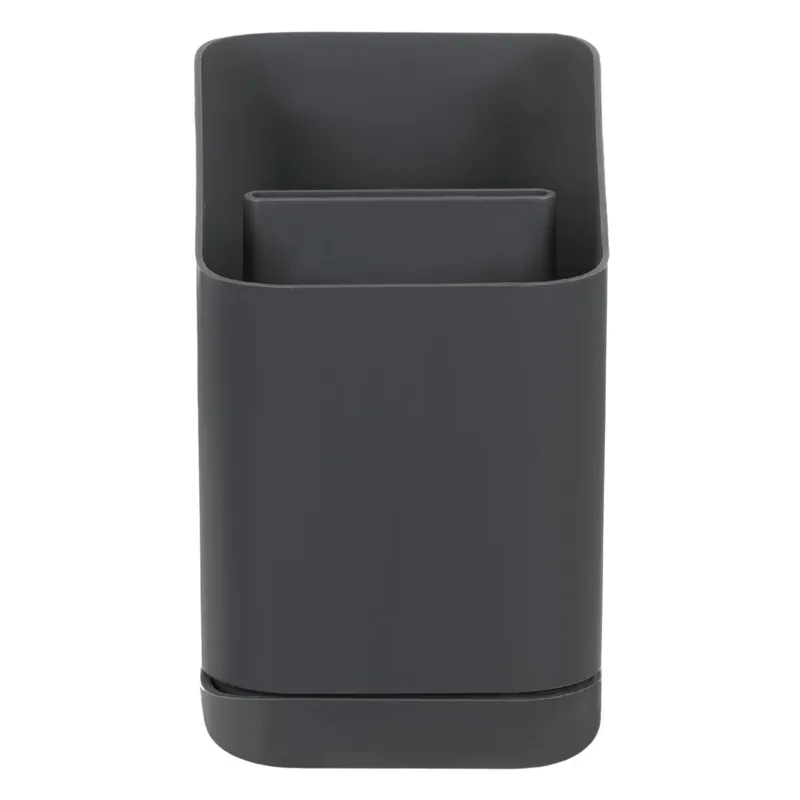 Suport Uscător pentru Tacâmuri din Plastic, Gri Antracit, 2 Compartimente – poza 4