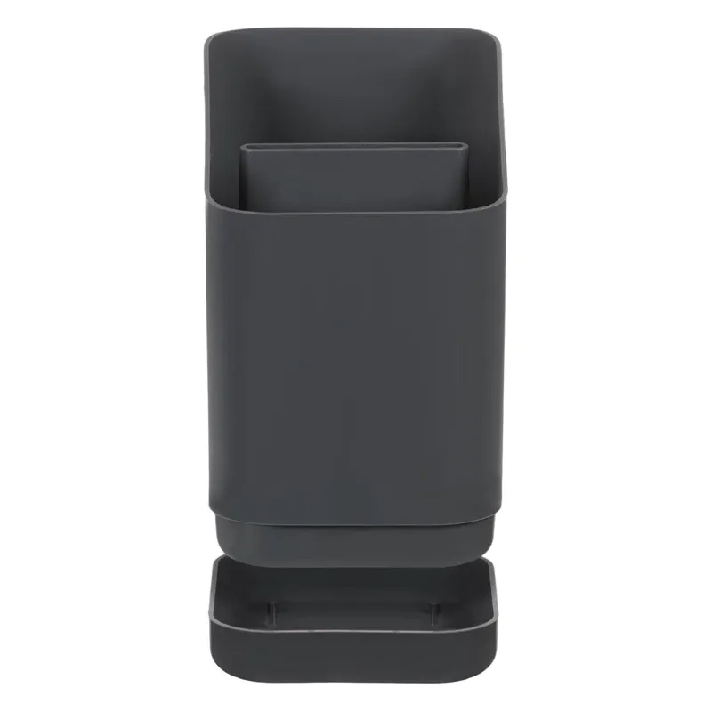 Suport Uscător pentru Tacâmuri din Plastic, Gri Antracit, 2 Compartimente – poza 5