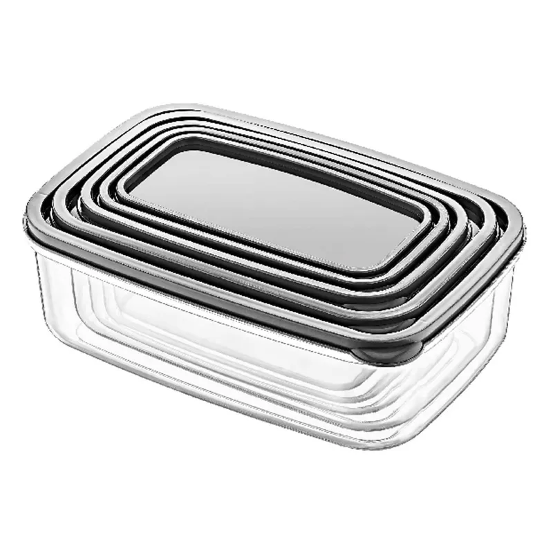 Set Caserole Alimente Transparente Plastic cu Capacitate Variabila