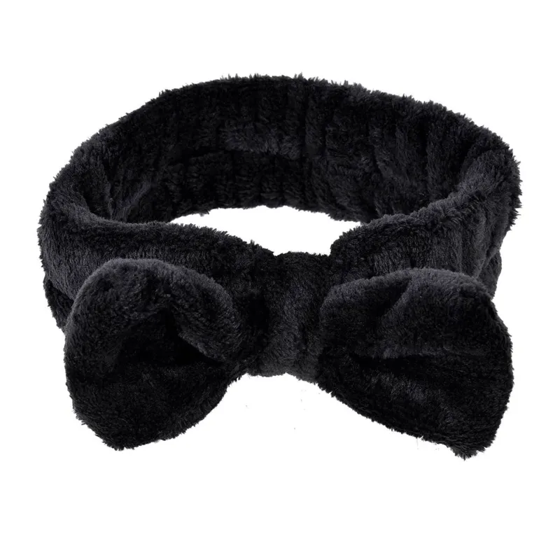 Bentita pentru machiaj cu funda, neagra, latime 6 cm