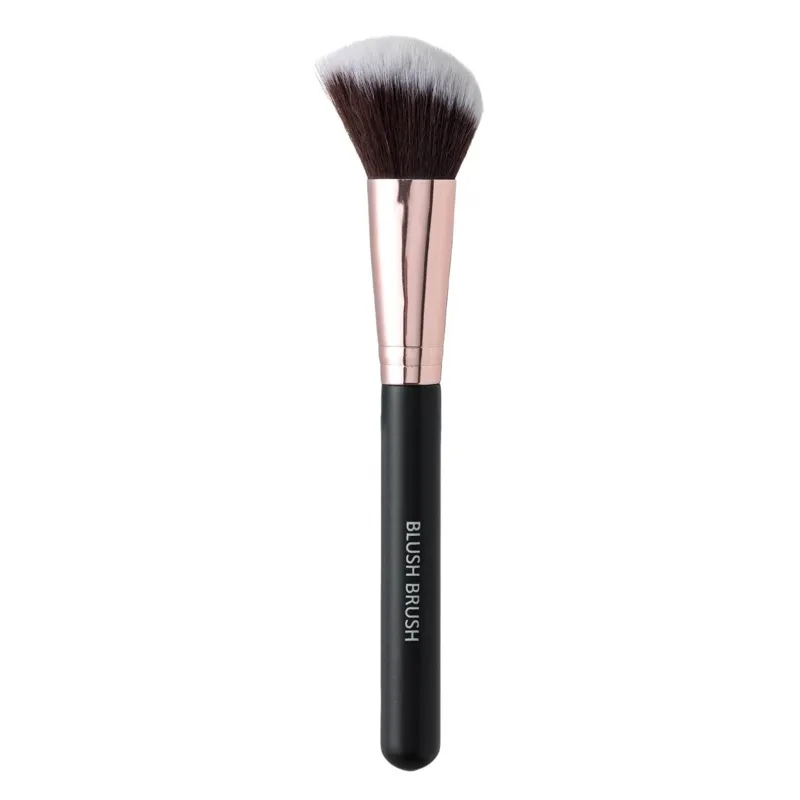 Pensulă pentru fard de obraz cu capat inclinat 18 cm roz-auriu