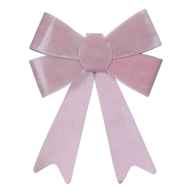 Fundita Decorativa de Crăciun Roz Catifelată PVC 30x23.5cm