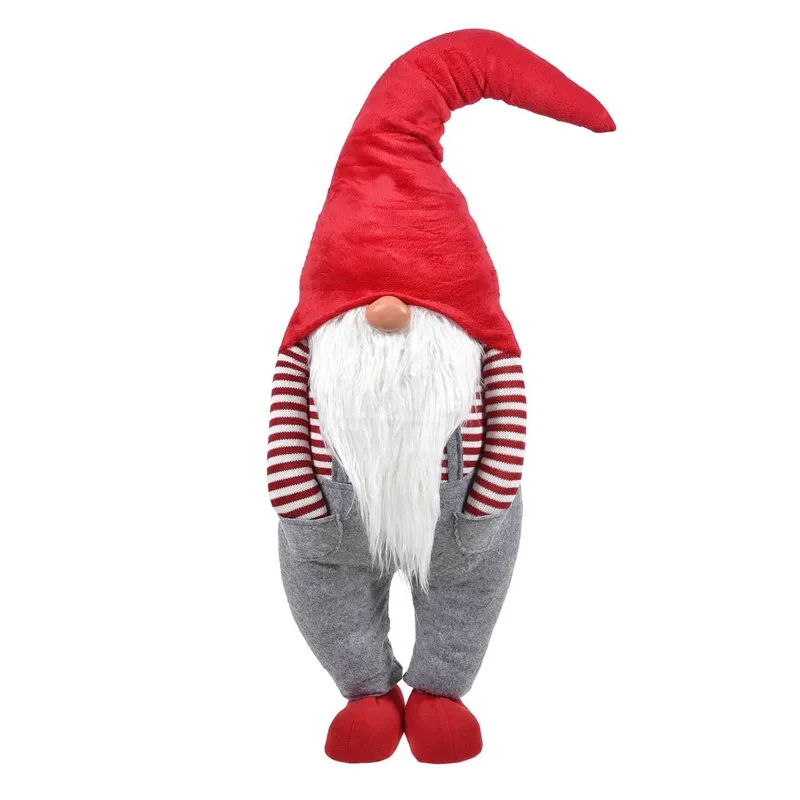 Gnome Decorativ Crăciun Căciulă Roșie Bluză Dungi Înălțime 115cm