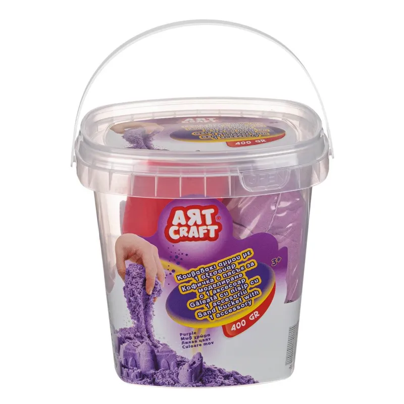 Nisip Creativ Mov în Găleată cu Lopată, 400g