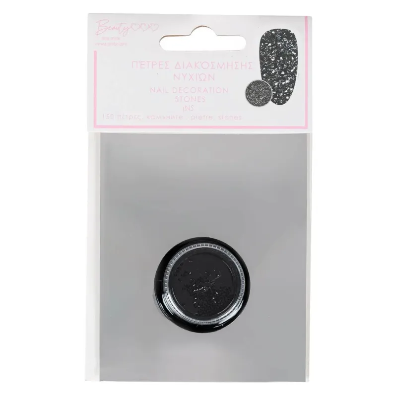 Pietre decorative pentru unghii, Negre lucioase, 150 buc
