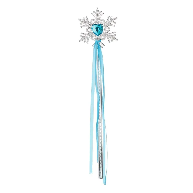 Bagheta Fulg de Zapada Argintie Piatra Bleu Inima & Panglica 34cm
