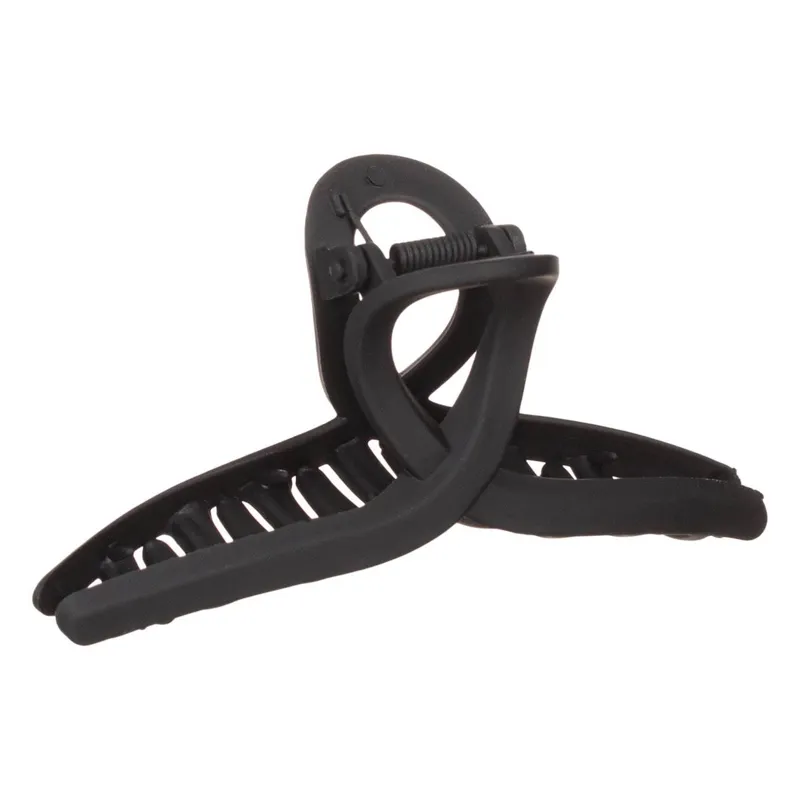 Clamă de păr neagră mată cu model buclă, 11cm