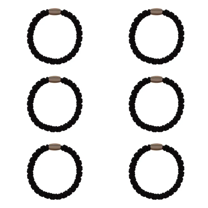 Elastice de par din frotte negre cu inchidere metalica set 6 buc