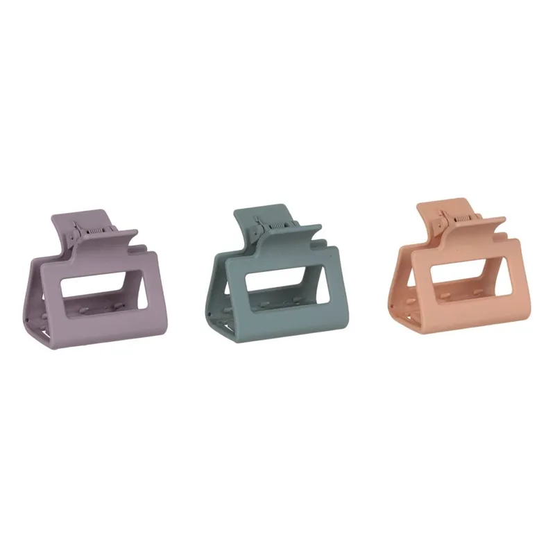 Clame de par mate, Set 3 buc, 6 cm, Gri/Nude/Lila