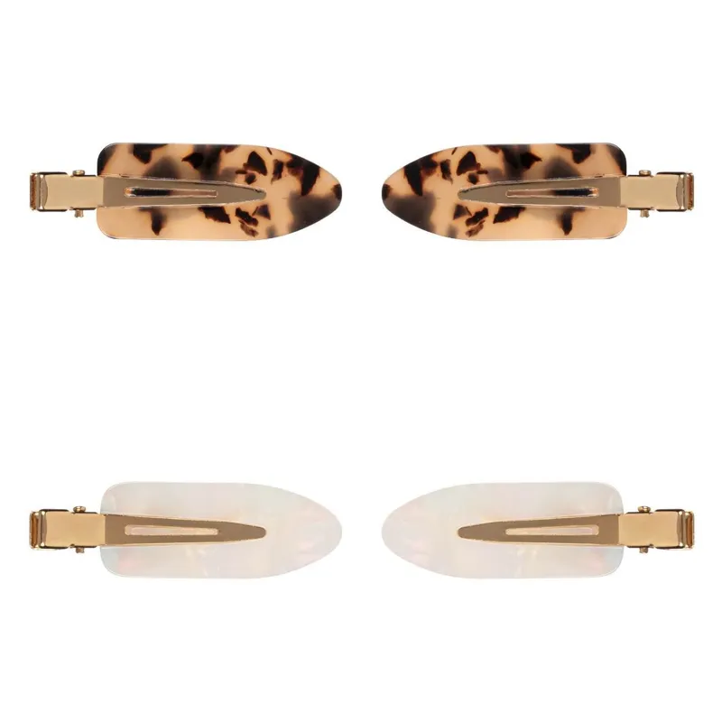 Clame de păr aurii cu model fildes, maro, pentru femei, 6 cm - 4 cm