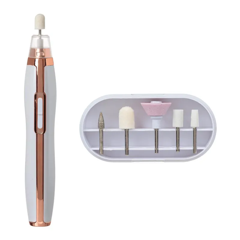 Aparat de ingrijire a unghiilor, reincarcabil, 5 accesorii, 16 cm, alb