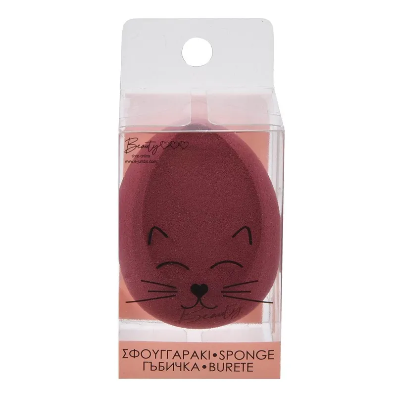 Burete de machiaj bordo 4x6cm pentru aplicare uniforma a produselor lichide