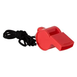 Fluier din plastic roșu cu cordon pentru antrenament