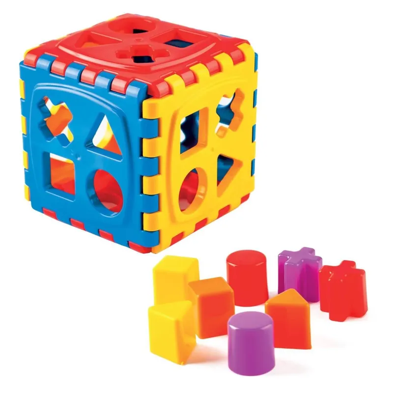 Jucarie Sortator cu 4 Forme Geometrice, 8 piese, Multicolor