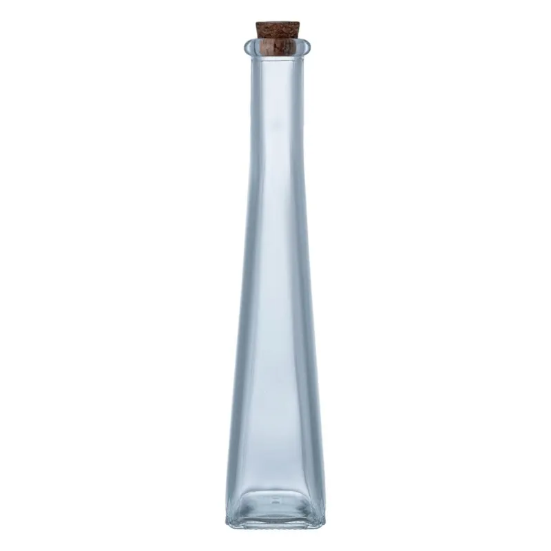 Sticlă transparentă pentru lichior cu dop de plută 140ml
