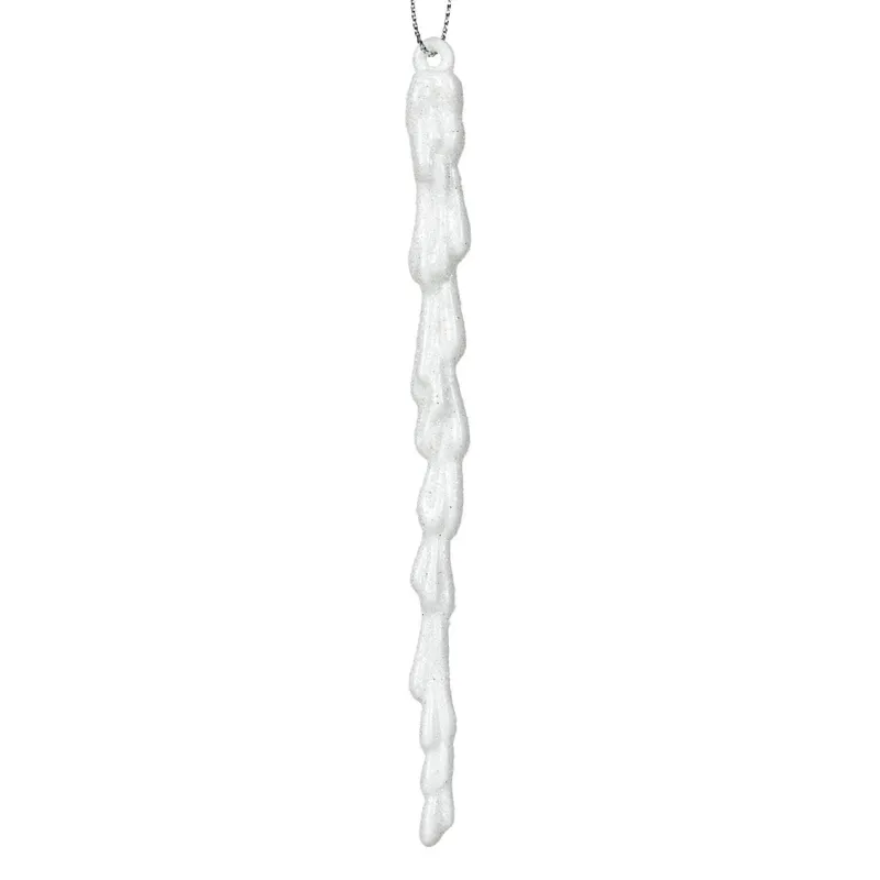 Ornament Brad de Crăciun Turture Alb Irizat Glitter 16cm