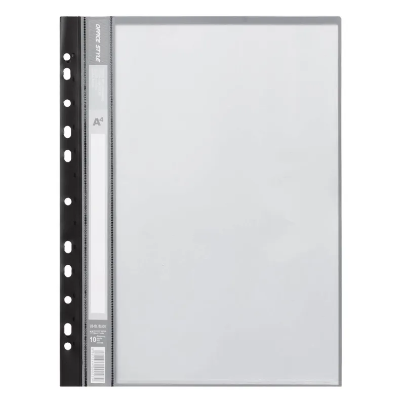 Dosar Plastic A4 Negru cu 10 Folii Transparente