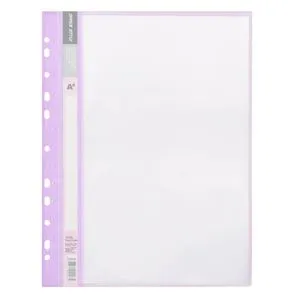 Dosar Plastic A4 Mov Pastel cu 20 Folii Transparente pentru Biblioraft