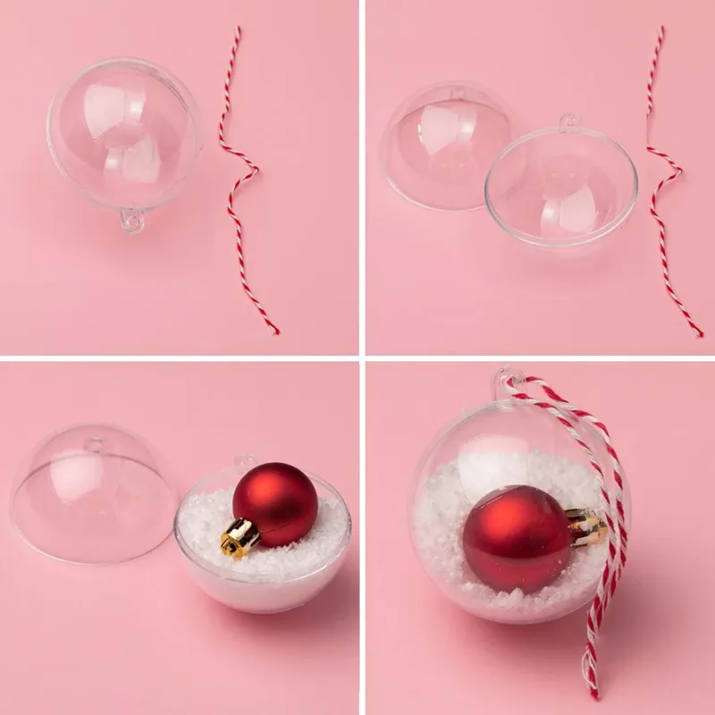 Globuri Brad de Crăciun Transparente Set 2, Mărimi 10cm și 12cm