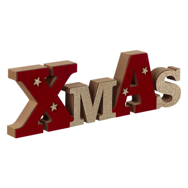 Decoratiune de Crăciun Xmas din Lemn Roșu 38cm