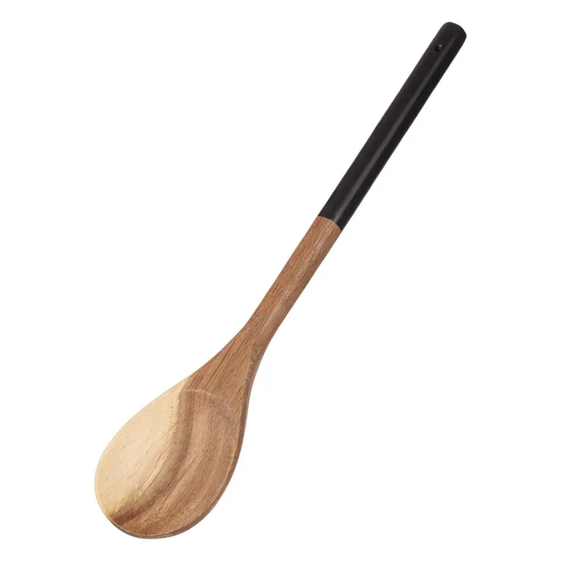 Lingură de lemn pentru gătit, 34 cm, maro și negru