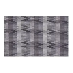 Suport pentru farfurii PVC negru-gri cu dungi în relief