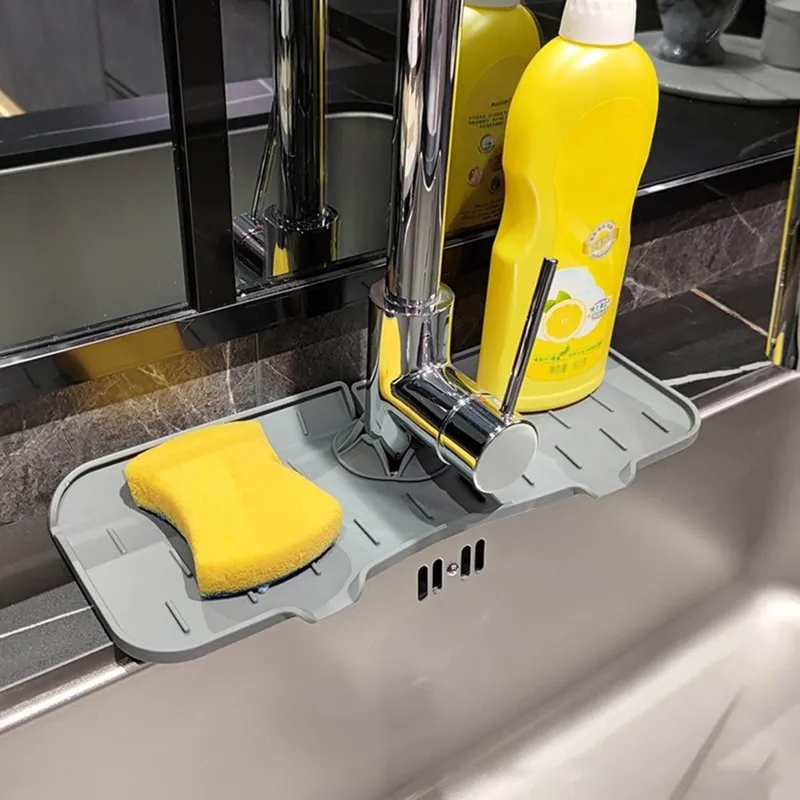 Suport din Silicon pentru Chiuveta, Gri, 37x14x0.7cm