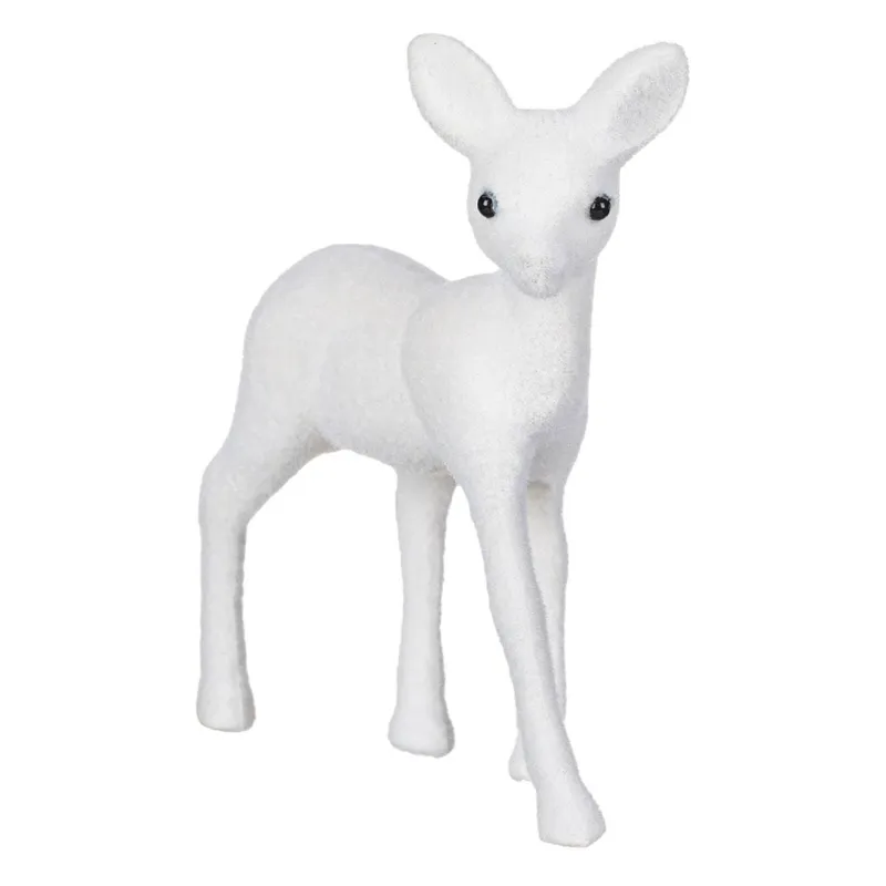 Figura Decorativa Cerb Alb Catifelat 15cm – poza 2