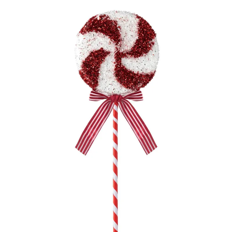 Ornament Brad de Crăciun Acadea din Spumă cu Tinsel Roșu/Alb