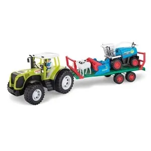 Tractor cu Remorcă și Mașină de Treierat cu Sunete, Verde – poza 2
