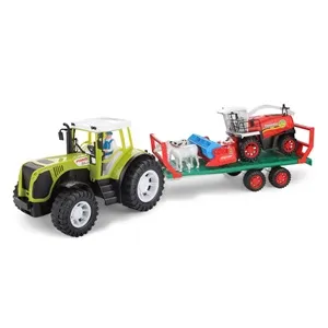 Tractor cu Remorcă și Mașină de Treierat cu Sunete, Verde – poza 3