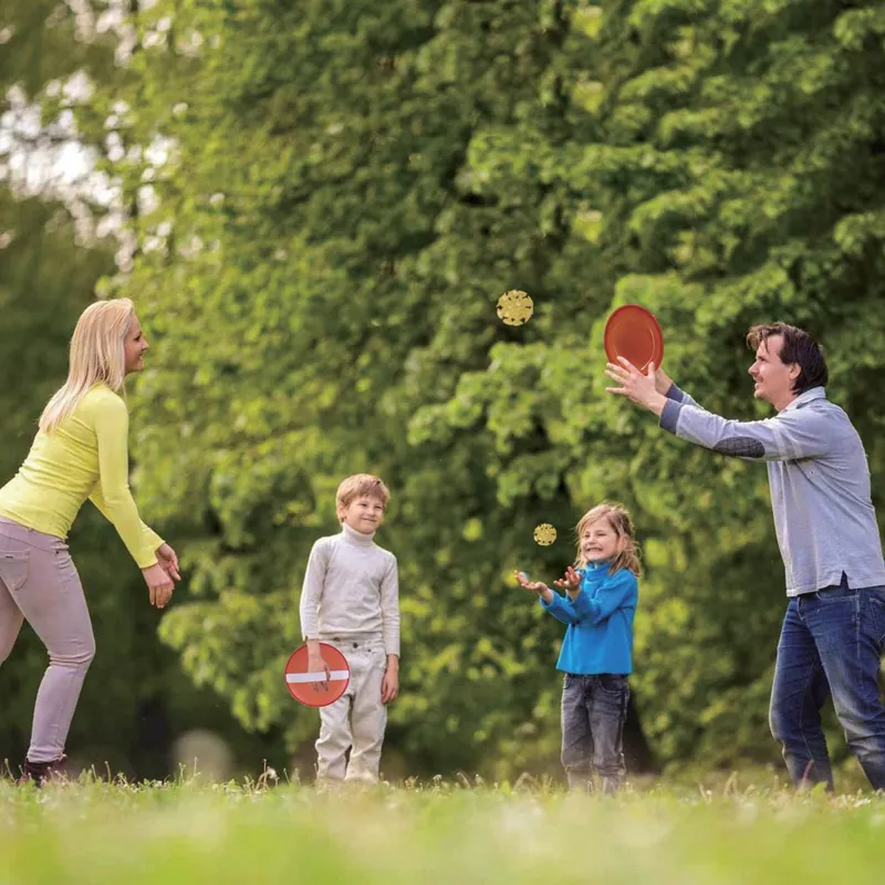 Jucărie de îndemânare Catch Ball cu discuri roșii, set 2 buc