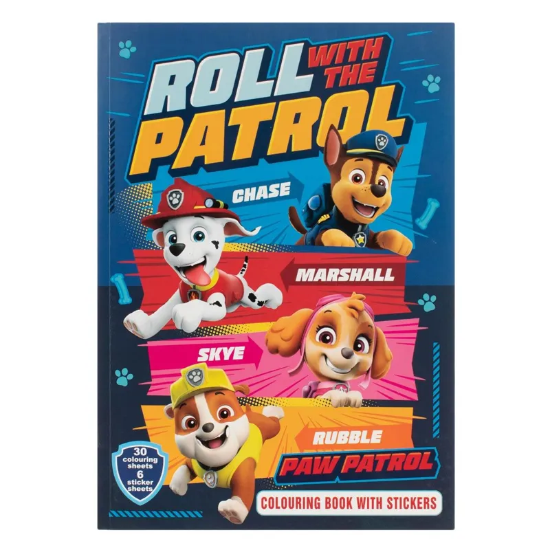 Carte de colorat A4 cu autocolante și personaje animate Paw Patrol