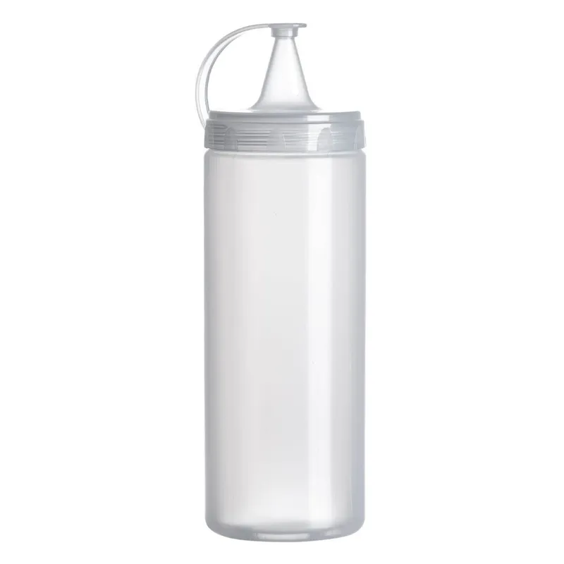 Sticla pentru sos din plastic semitransparenta cu capac etansa