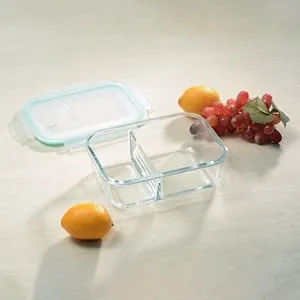 Caserola din Sticlă Compartimentată Dreptunghiulară 1L Transparent